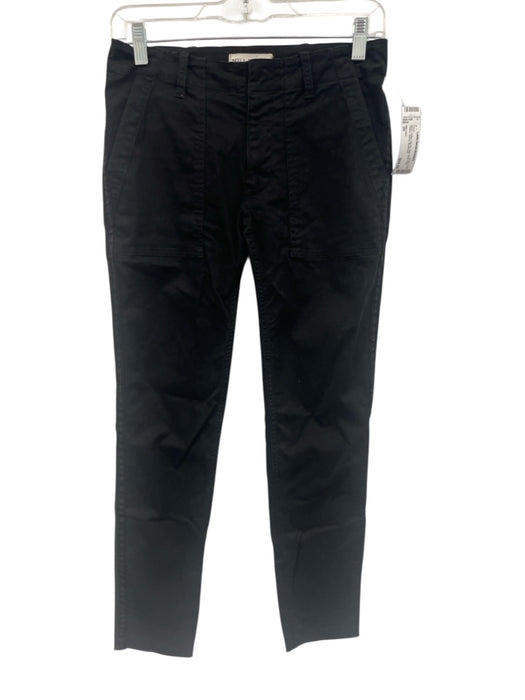 Nili Lotan Size 00 Black Cotton Zip Fly High Rise Side Stripes Skinny Pants Black / 00
