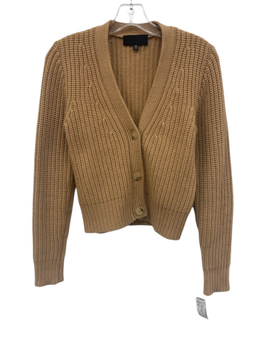 Nili Lotan Size XS Light Brown Cashmere Rib Knit Buttons Cardigan Sweater Light Brown / XS