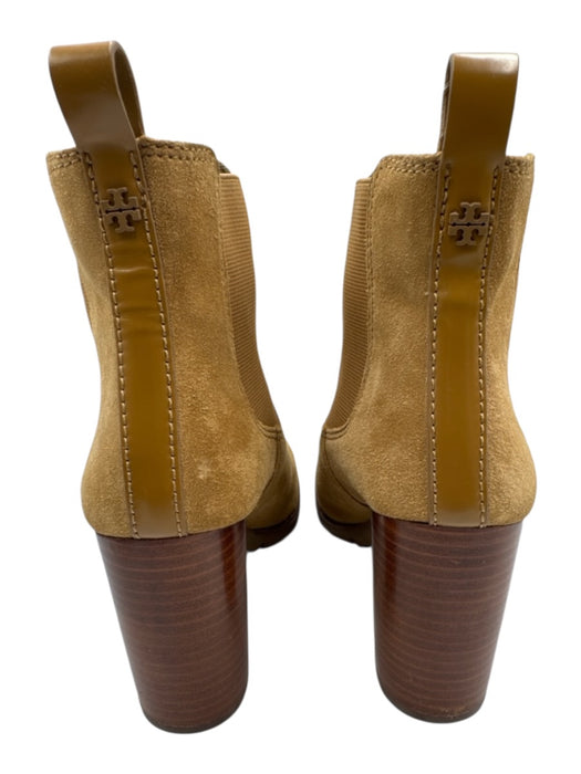 Tory Burch Shoe Size 6 Tan Brown Leather Upper Suede Lug sole Ankle Boots Tan Brown / 6