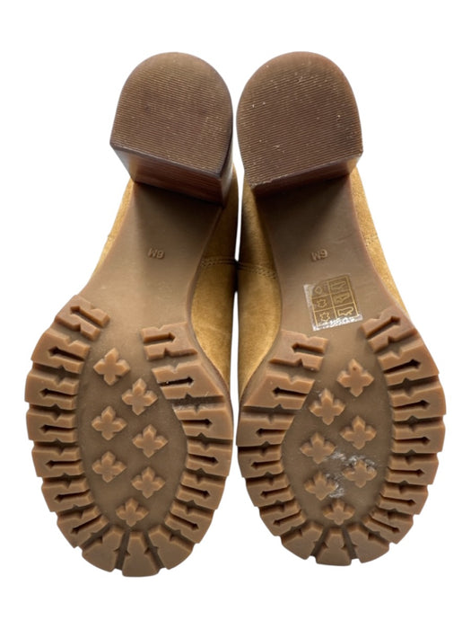 Tory Burch Shoe Size 6 Tan Brown Leather Upper Suede Lug sole Ankle Boots Tan Brown / 6