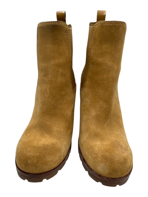 Tory Burch Shoe Size 6 Tan Brown Leather Upper Suede Lug sole Ankle Boots Tan Brown / 6