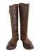 Frye Shoe Size 6 Brown Leather Pull Tabs Round Toe Below the Knee Boots Brown / 6
