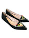 Kate Spade Shoe Size 8 Black, Silver & Multi Suede Pointed Toe Flat Shoes Black, Silver & Multi / 8