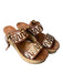 Tory Burch Shoe Size 7 Brown Leather & Cork Double Strap Gold Hardware Shoes Brown / 7