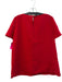 Lafayette 148 Size 10 Red Acetate Short Sleeve Wide Neck Keyhole Back Top Red / 10