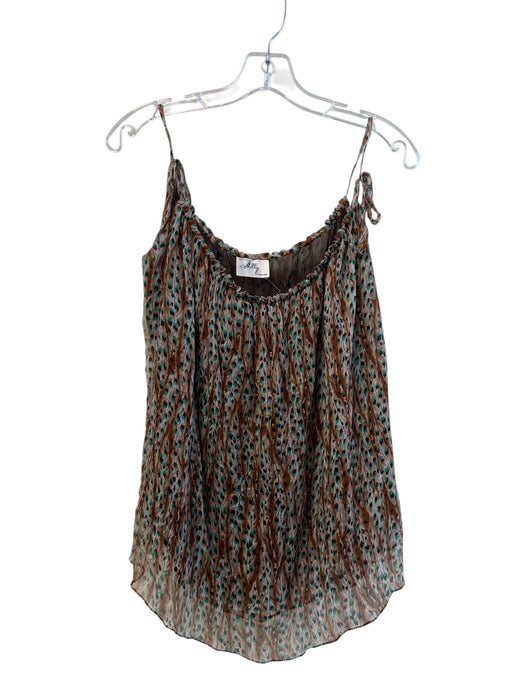 Milly Size Est M Brown, Teal & Gray No Fabric Tag Tie at Shoulders Lined Top Brown, Teal & Gray / Est M