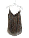 Milly Size Est M Brown, Teal & Gray No Fabric Tag Tie at Shoulders Lined Top Brown, Teal & Gray / Est M