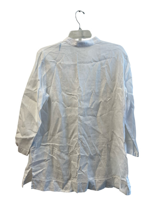 J Mclaughlin Size Large White Cotton V Neck Long Sleeve Tunic White / Large