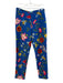J Mclaughlin Size 8 Blue & Multi Polyester Blend Side Zip Floral Pants Blue & Multi / 8