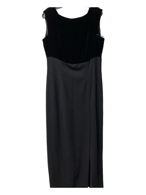 Ellen Tracy Size 14 Black Polyester Boat Neck Sleeveless Mixed Fabric Dress Black / 14