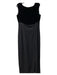 Ellen Tracy Size 14 Black Polyester Boat Neck Sleeveless Mixed Fabric Dress Black / 14