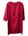 Trina Turk Size L Red Tencel Round Neck Quarter Sleeve Front Zip Dress Red / L