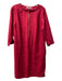 Trina Turk Size L Red Tencel Round Neck Quarter Sleeve Front Zip Dress Red / L