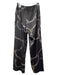 J. McLaughlin Size 10 Gray & Gold Polyester High Rise Wide Leg Side Zip Pants Gray & Gold / 10