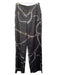 J. McLaughlin Size 10 Gray & Gold Polyester High Rise Wide Leg Side Zip Pants Gray & Gold / 10