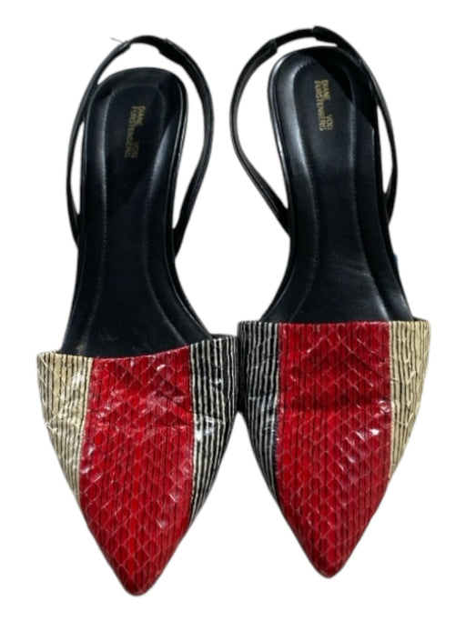 Diane Von Furstenberg Shoe Size 6 Black, red & tan Snake Skin Pointed Toe Shoes Black, red & tan / 6