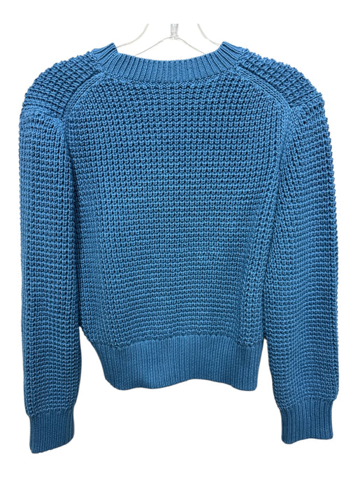 Rachel Comey Size XS Azure Blue Cotton Crochet Knit Ribbed Neck Sweater Azure Blue / XS