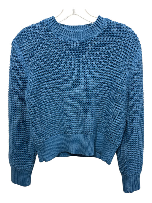 Rachel Comey Size XS Azure Blue Cotton Crochet Knit Ribbed Neck Sweater Azure Blue / XS