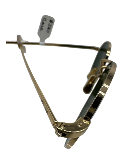 Celine Gold Gold Tone Metal Round Frames tinted lens Sunglasses Gold