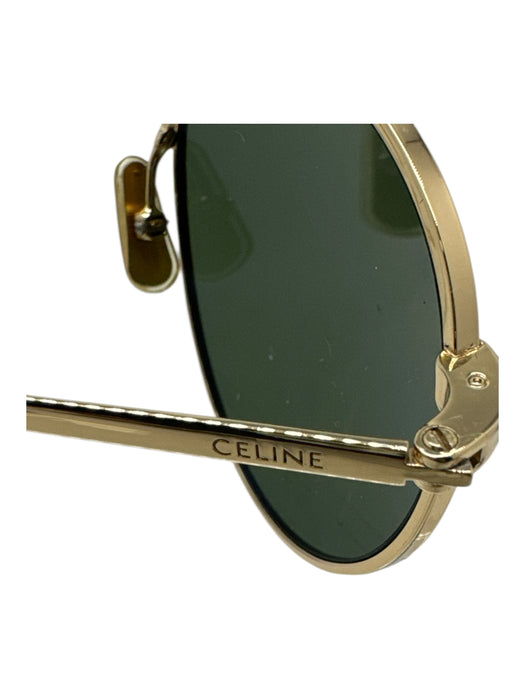 Celine Gold Gold Tone Metal Round Frames tinted lens Sunglasses Gold