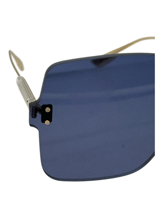 Christian Dior Blue & Gold Acetate gold tone metal Blue tint Square Sunglasses Blue & Gold