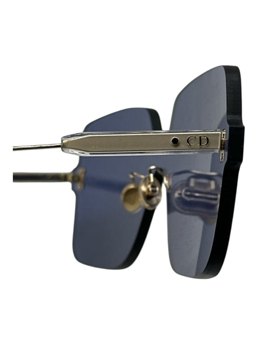 Christian Dior Blue & Gold Acetate gold tone metal Blue tint Square Sunglasses Blue & Gold