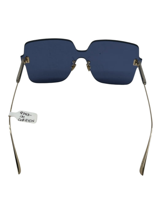 Christian Dior Blue & Gold Acetate gold tone metal Blue tint Square Sunglasses Blue & Gold