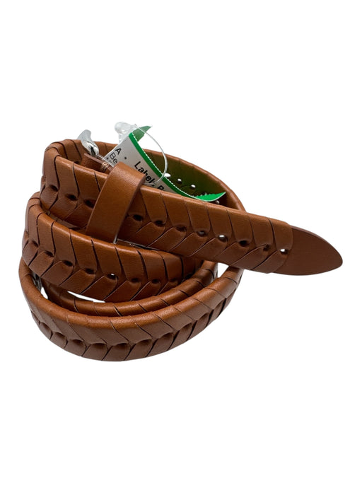 Isabel Marant Light Brown Leather Silver Buckle Braided Thin Arms Belts Light Brown / M