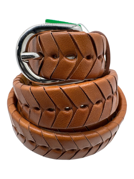 Isabel Marant Light Brown Leather Silver Buckle Braided Thin Arms Belts Light Brown / M