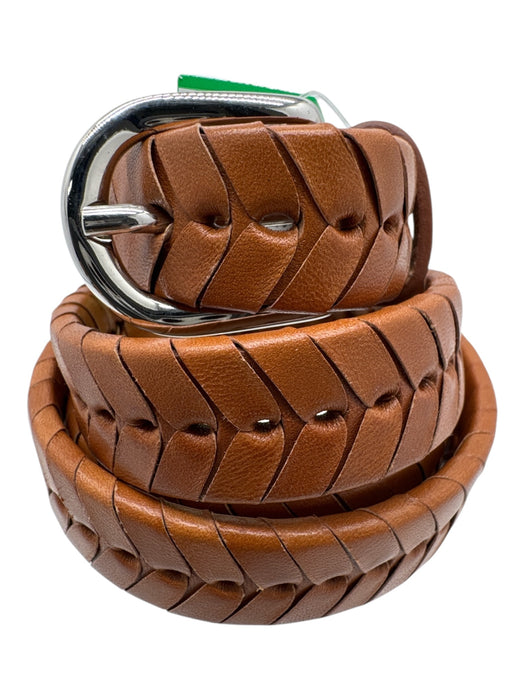 Isabel Marant Light Brown Leather Silver Buckle Braided Thin Arms Belts Light Brown / M