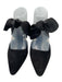 The Row Shoe Size 36.5 Black Suede Satin Bow Pointed Toe Mule Pumps Black / 36.5