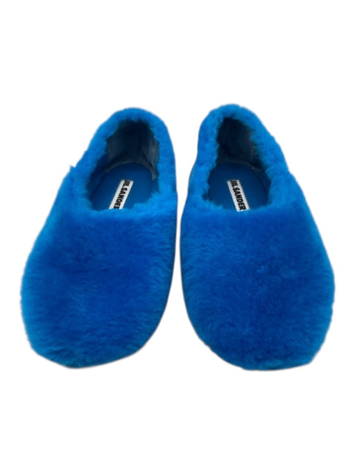 Jil Sander Shoe Size 36 Cobalt Blue shearling round toe Fuzzy Slip On Flats Cobalt Blue / 36