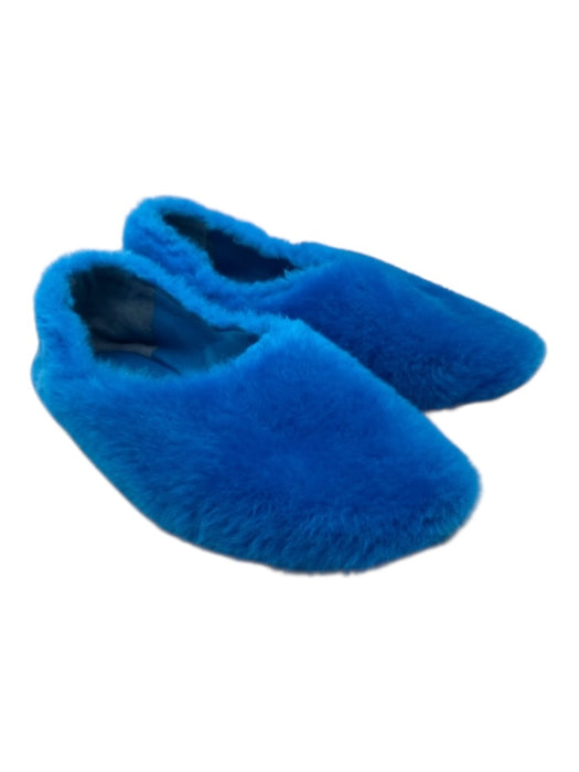 Jil Sander Shoe Size 36 Cobalt Blue shearling round toe Fuzzy Slip On Flats Cobalt Blue / 36