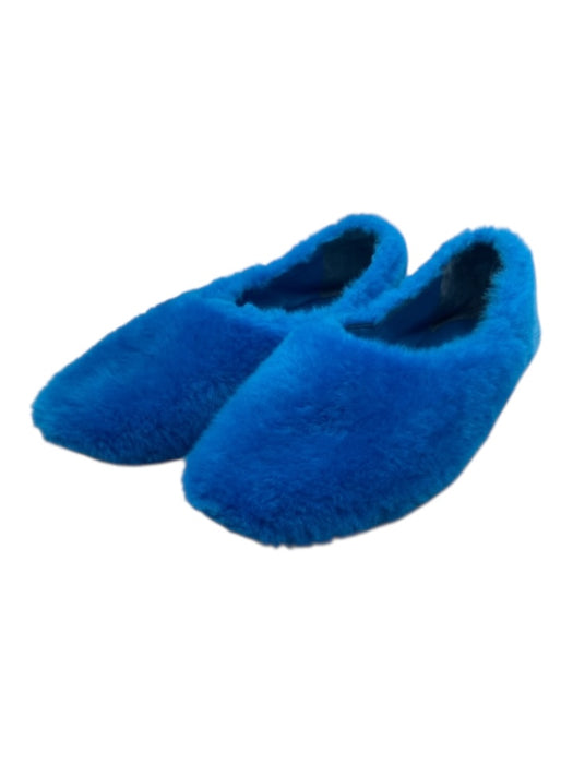 Jil Sander Shoe Size 36 Cobalt Blue shearling round toe Fuzzy Slip On Flats Cobalt Blue / 36