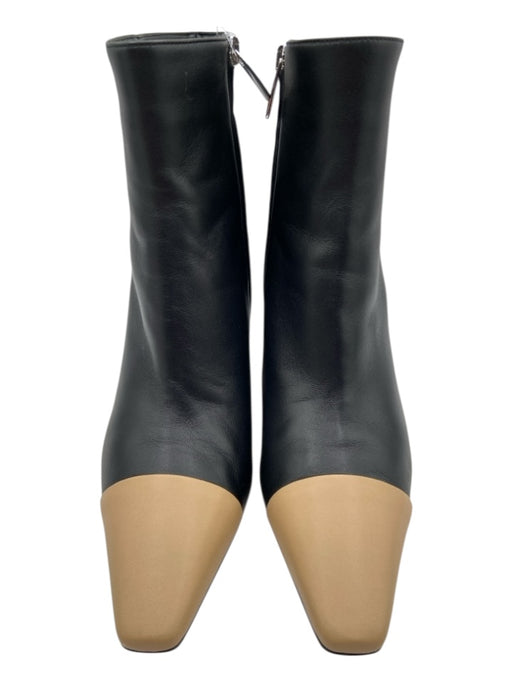 Gianvito Rossi Shoe Size 37 Black & Tan Leather Square Toe Kitten Heel Booties Black & Tan / 37