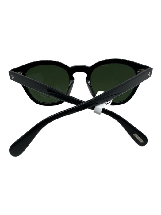 Oliver Peoples Black & Green Acetate Tinted Round Lens Sunglasses Black & Green