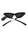 Adam Selman Black Acetate Cat Eye Narrow Sunglasses Black