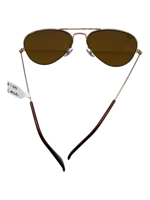 RayBan Gold Gold Tone Metal Tinted Aviator Sunglasses Gold