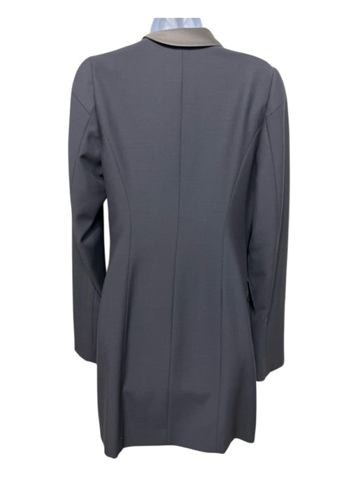 Maison Martin Margiela Size 44/8 Slate Gray Wool & Silk Satin Trim Tuxedo Dress Slate Gray / 44/8