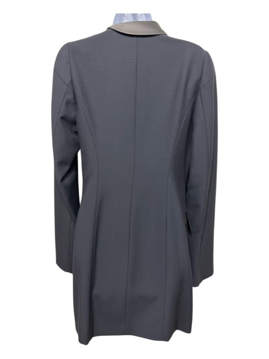 Maison Martin Margiela Size 44/8 Slate Gray Wool & Silk Satin Trim Tuxedo Dress Slate Gray / 44/8