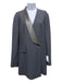 Maison Martin Margiela Size 44/8 Slate Gray Wool & Silk Satin Trim Tuxedo Dress Slate Gray / 44/8