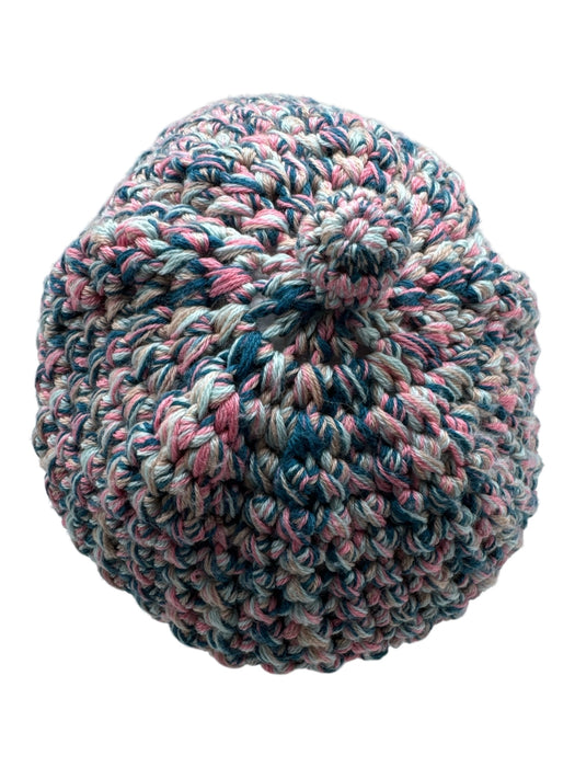 Missoni Pink, Blue & Multi Wool Crochet Knit Pom Pom Cap Hat Pink, Blue & Multi / L