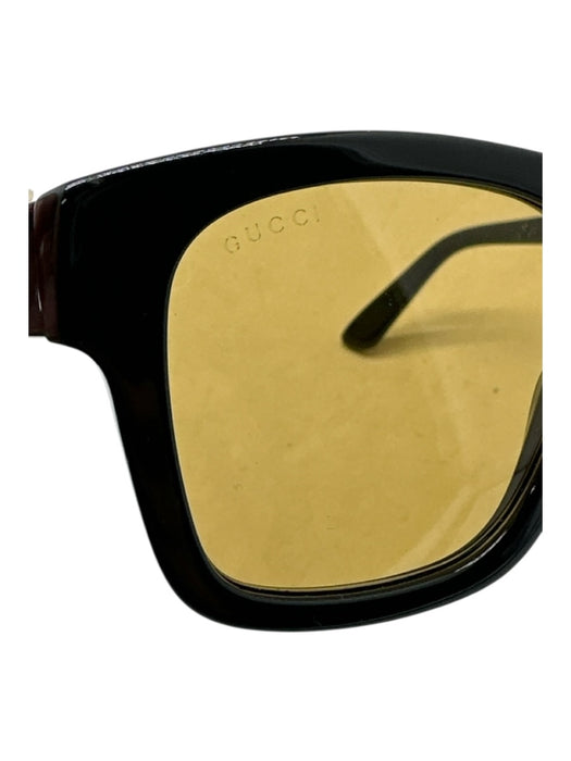 Gucci Black & Yellow Acetate Yellow Tint Wayfarer Sunglasses Black & Yellow