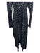 Khaite Size 6 Black & White Acetate Long Sleeve Polka Dot Pleated Skirt Dress Black & White / 6