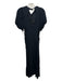Proenza Schouler Size 2 Black Viscose Short Balloon Sleeve V Neck Maxi Dress Black / 2