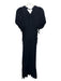 Proenza Schouler Size 2 Black Viscose Short Balloon Sleeve V Neck Maxi Dress Black / 2