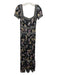 Missoni Size 4 Black, Pink & Gold Viscose Blend Short Sleeve Square Neck Dress Black, Pink & Gold / 4