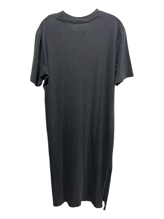 XiRENA Size S Gray Cotton Short Sleeve Patch Pocket T Shirt Maxi Dress Gray / S
