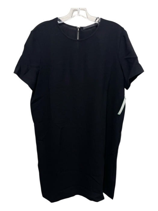 Jenny Kayne Size L Black Acetate Blend Short Sleeve Keyhole Back Shift Dress Black / L