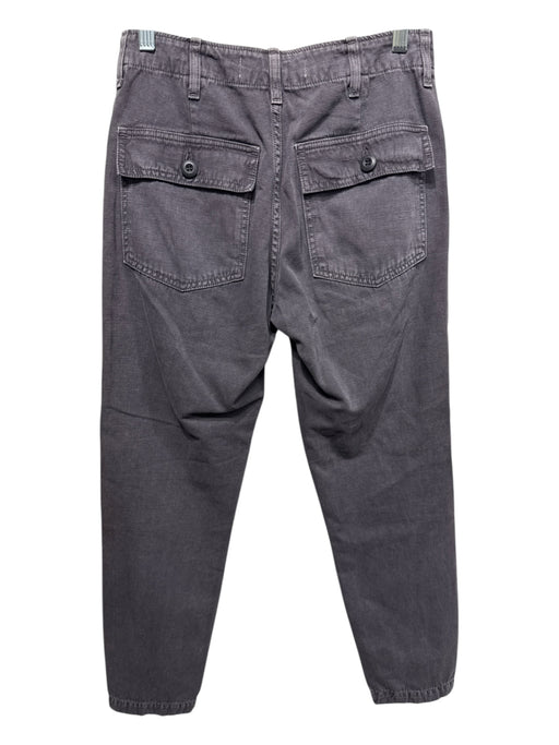 AMO Size 24 Faded Purple Cotton & Acetate Patch Pocket Center Slit Tapered Pants Faded Purple / 24